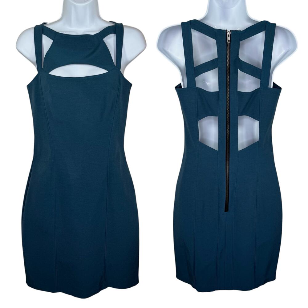Maria Bianca Nero Green Cutout Strappy Sleeveless Bodycon Mini Dress Small